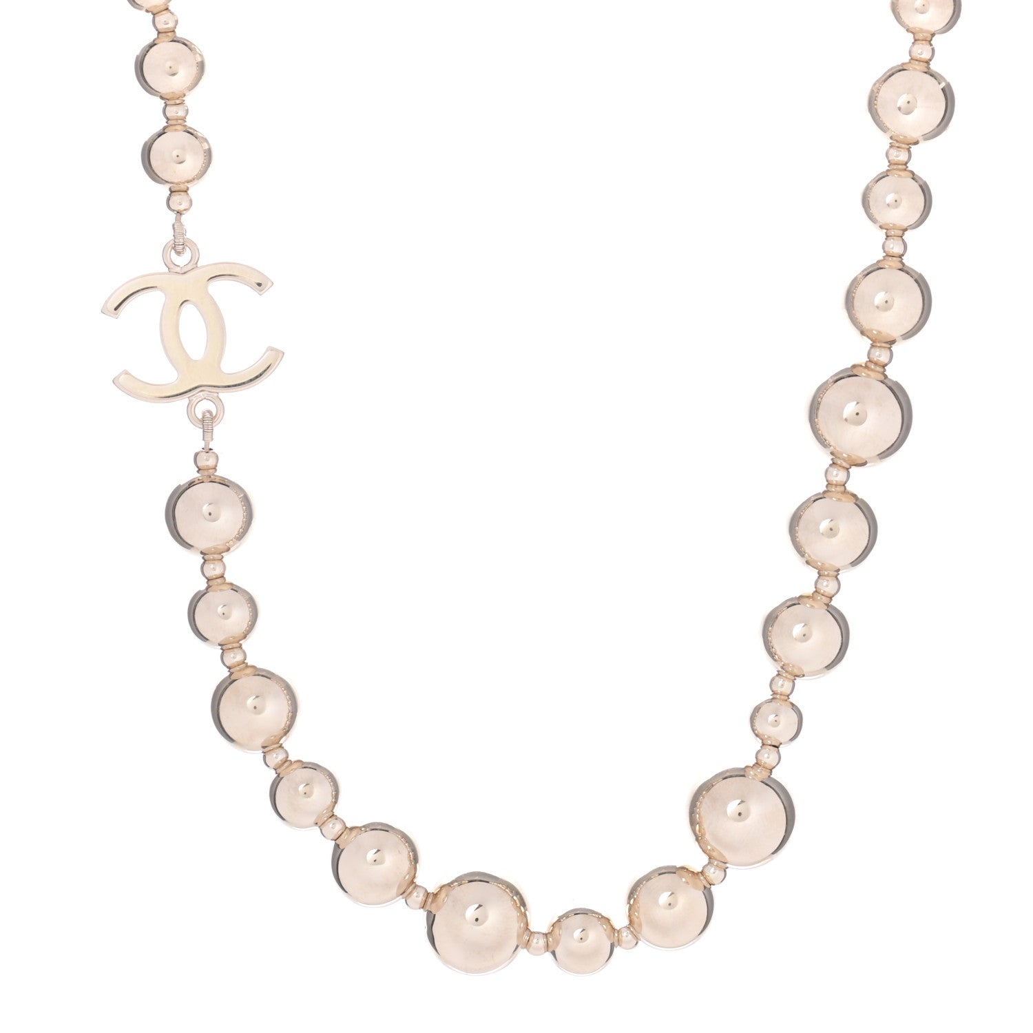 Chanel Metal Bead CC Necklace Gold 1 of 4
