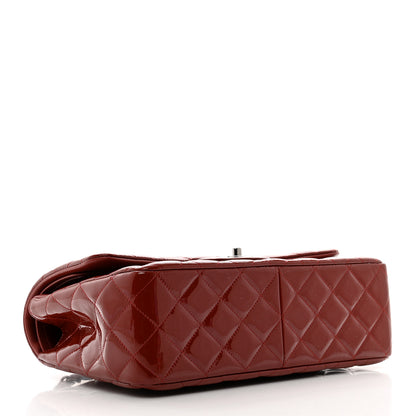 Chanel Patent Quilted Jumbo Double Flap Dark Red 4 of 10