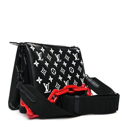 Louis Vuitton Lambskin Embossed Monogram Coussin PM Black White 2 of 10