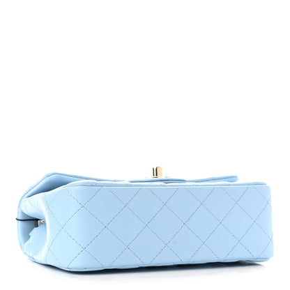 Chanel Lambskin Quilted Mini Rectangular Flap Light Blue 4 of 11
