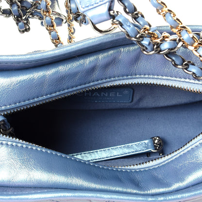Chanel Iridescent Aged Calfskin Quilted Small Gabrielle Hobo Blue 6 of 10