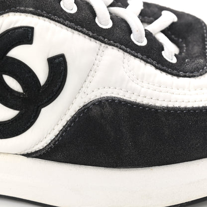 Chanel Nylon Suede Calfskin CC Sneakers 36 White Dark Grey 11 of 11