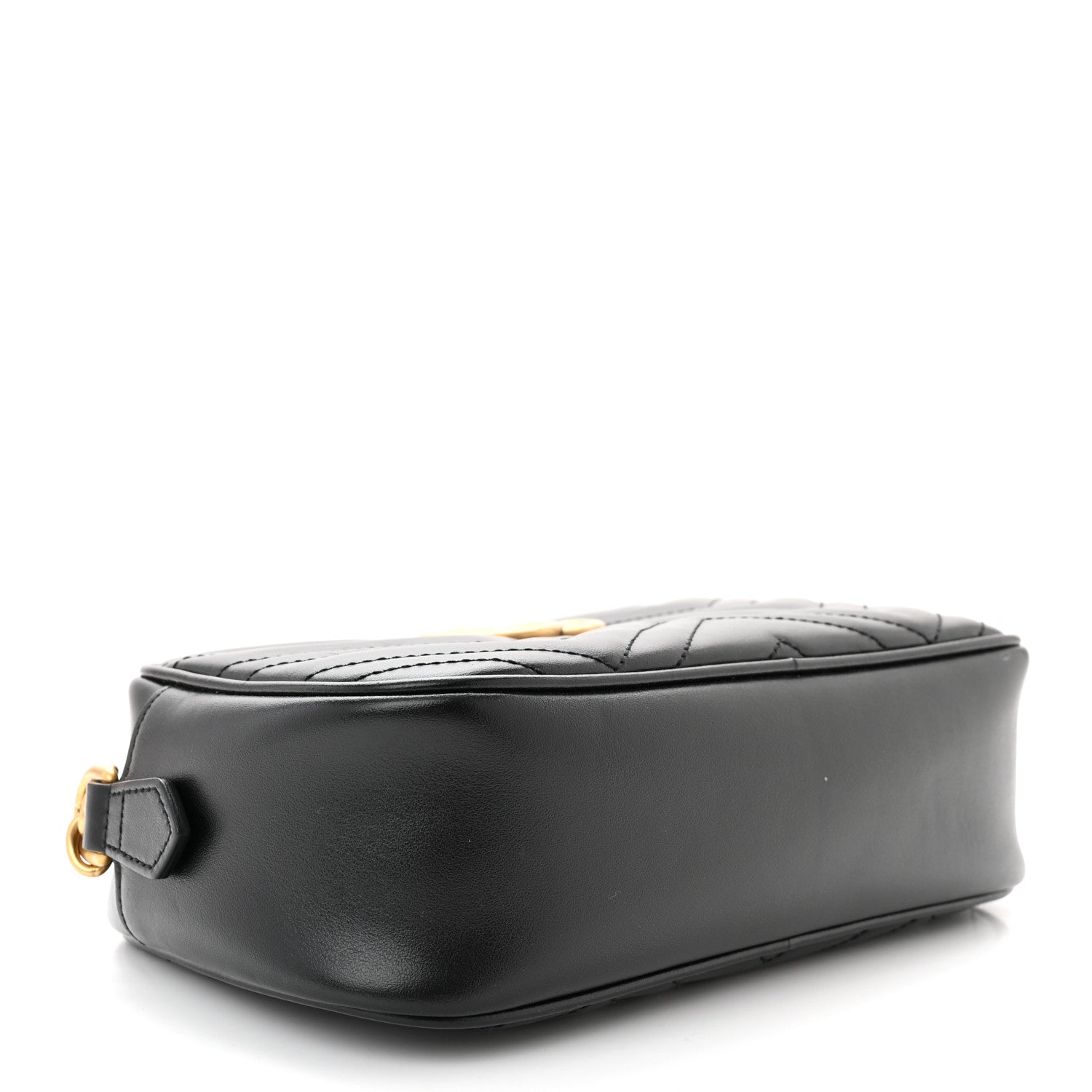 Gucci Calfskin Matelasse Small GG Marmont Chain Shoulder Bag Black 4 of 11