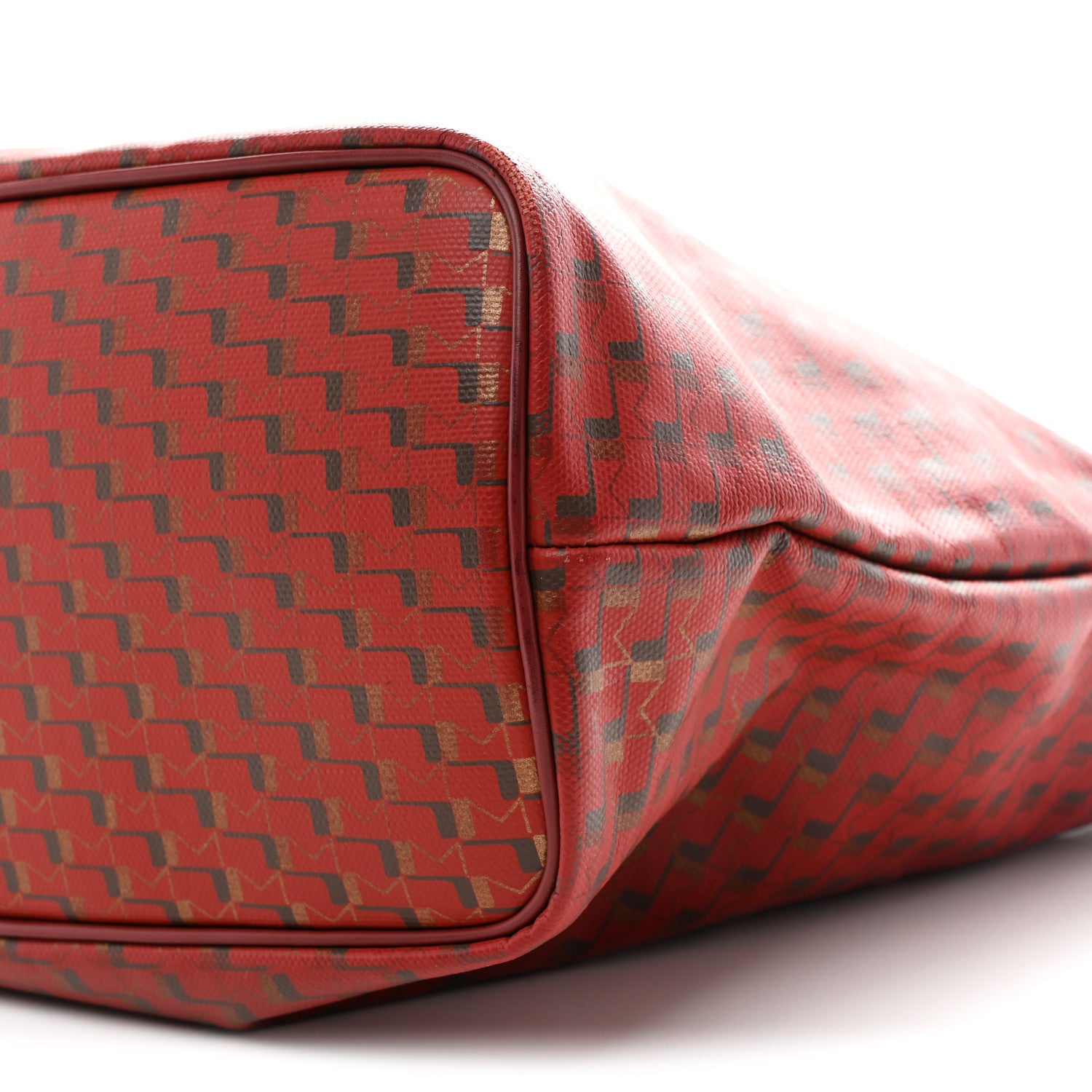 Moynat Grained Calfskin Canvas 1920 Oh! Tote Ruban GM Madder Bronze 10 of 10