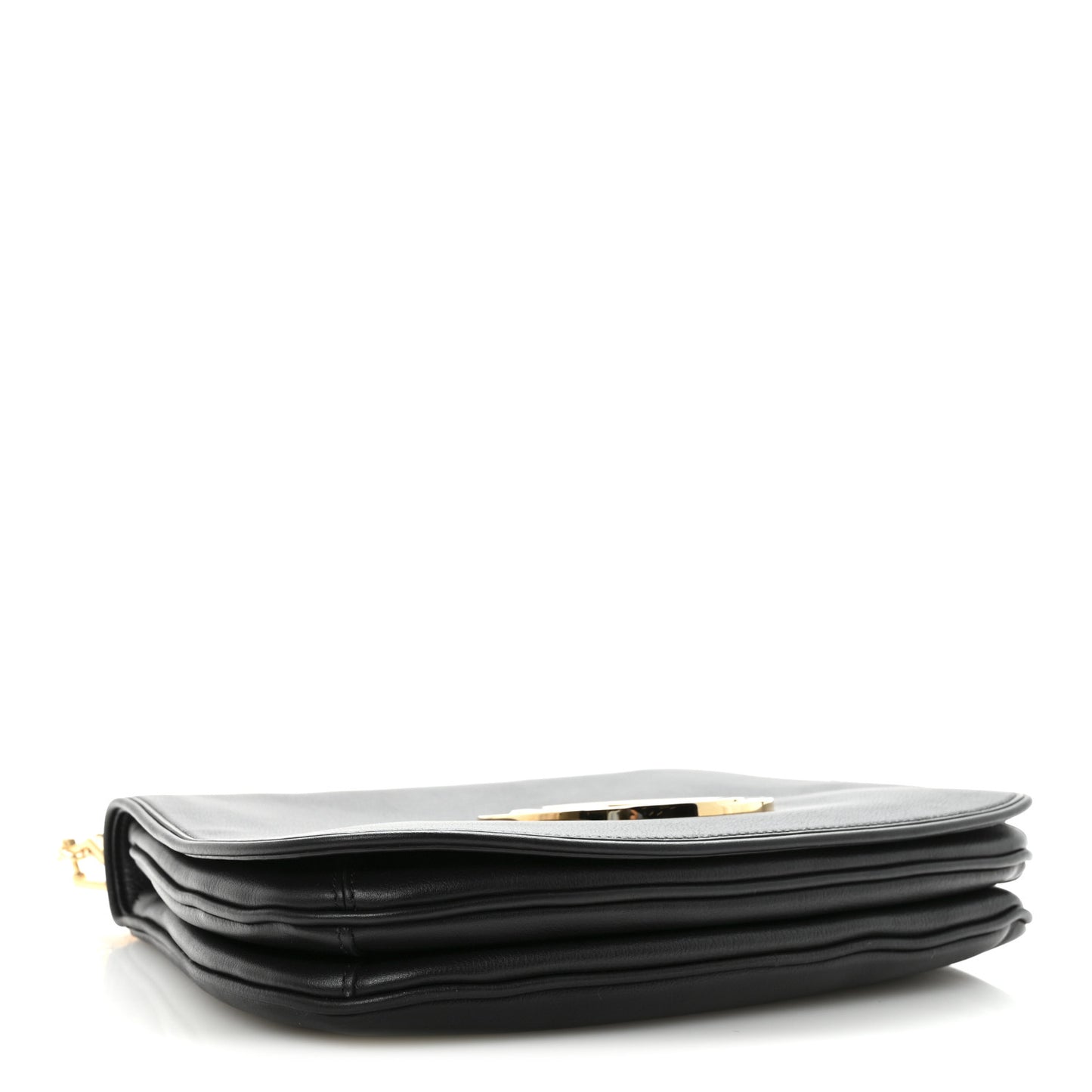 Roxy Calfskin Web Medium Studded Blondie Shoulder Flap Bag Black