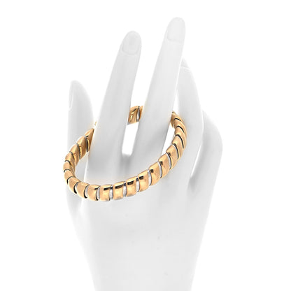 Bulgari Stainless Steel 18K Yellow Gold Tubogas Bracelet 2 of 4