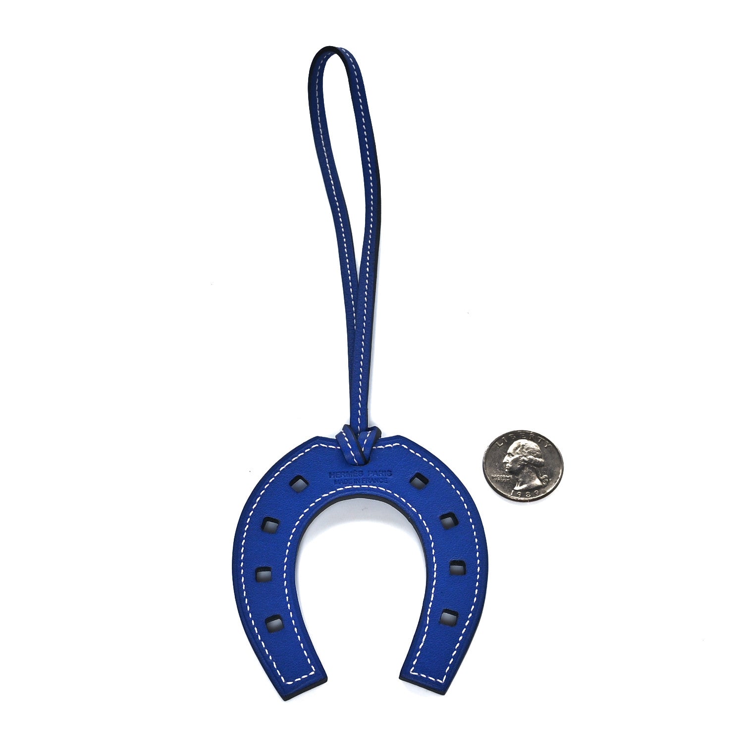 Hermes Swift Paddock Horseshoe Bag Charm Bleu Electrique 2 of 3
