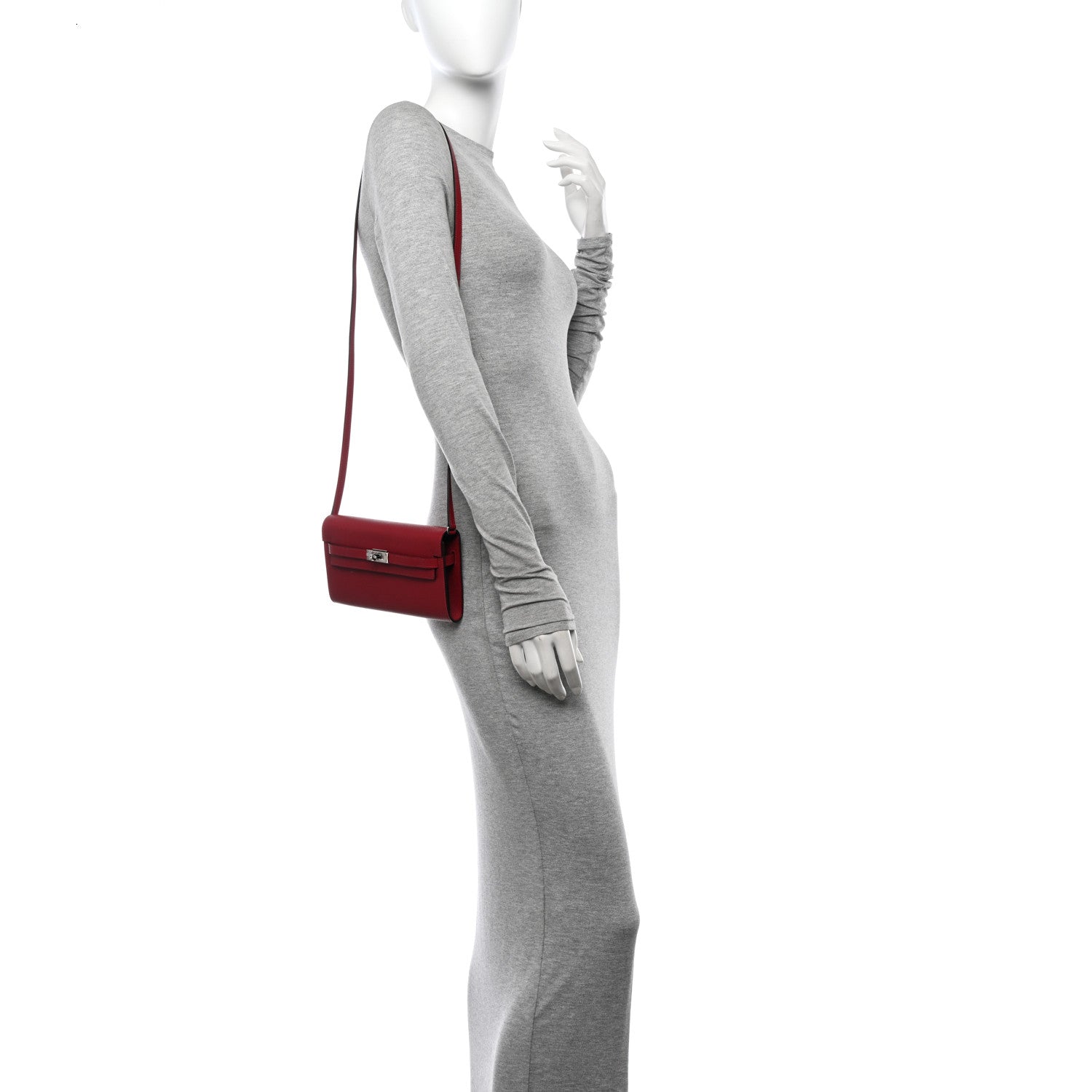 Hermes Epsom Kelly Wallet To Go Rouge Grenat 2 of 12