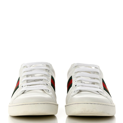 Gucci Calfskin Ayers Bee Embroidered Womens Ace Sneakers 39 White Green 2 of 9