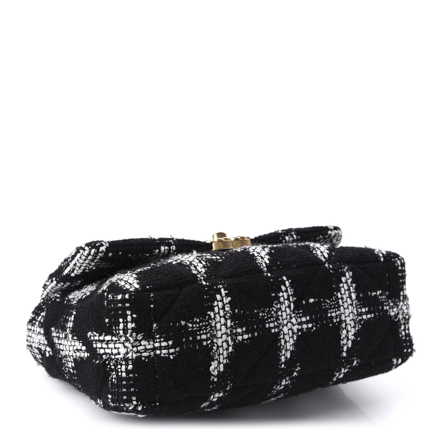 Tweed Quilted Medium 19 Flap Black White