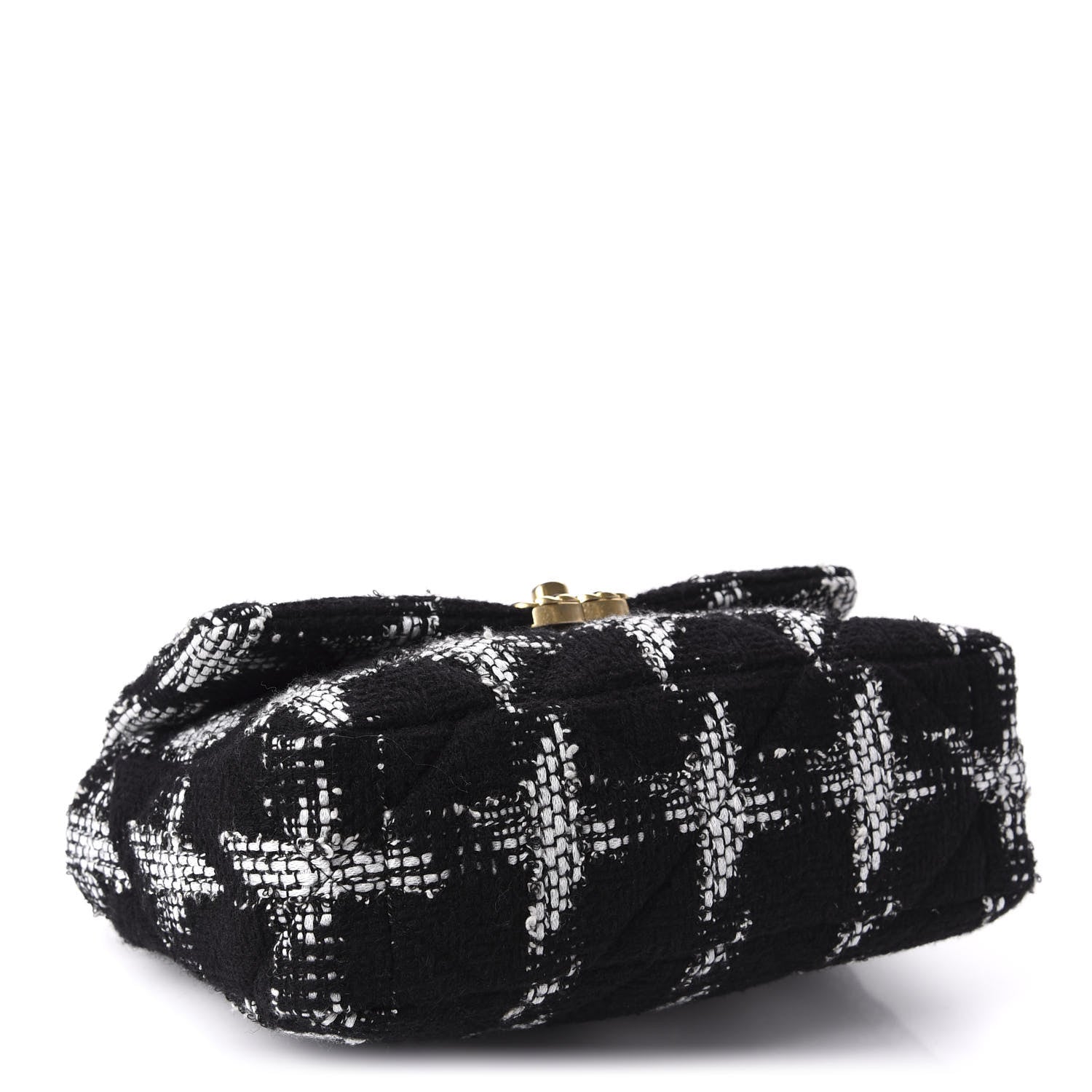 Chanel Tweed Quilted Medium 19 Flap Black White 5 of 12