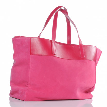 Saint Laurent Suede Leather Reversible Shopper Tote Fuchsia 3 of 6