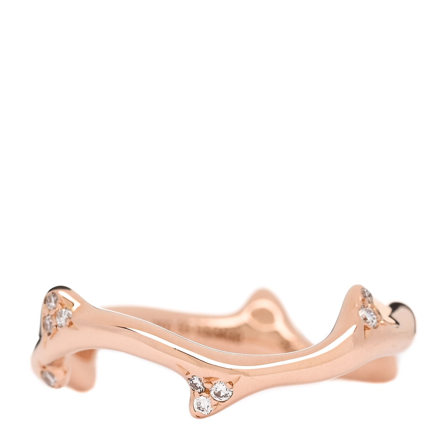 18K Rose Gold Diamond Bois de Rose Ring 50 5.25