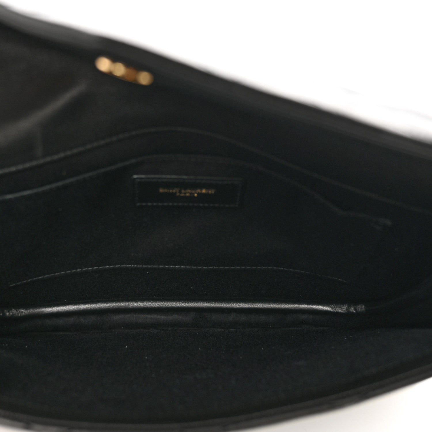 Saint Laurent Lambskin Quilted Sade Envelope Clutch Black 5 of 6
