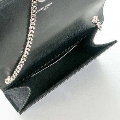 Saint Laurent Suede Crystal Medium Classic Monogram Kate Satchel Nero Black 5 of 6