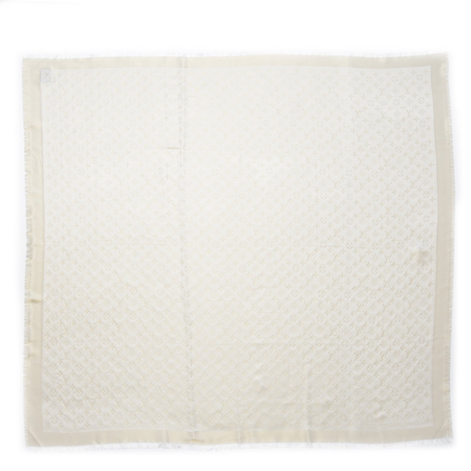 Louis Vuitton Silk Lurex Wool Monogram Shine Shawl Charcoal Greige 1 of 5