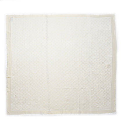 Louis Vuitton Silk Lurex Wool Monogram Shine Shawl Charcoal Greige 1 of 5