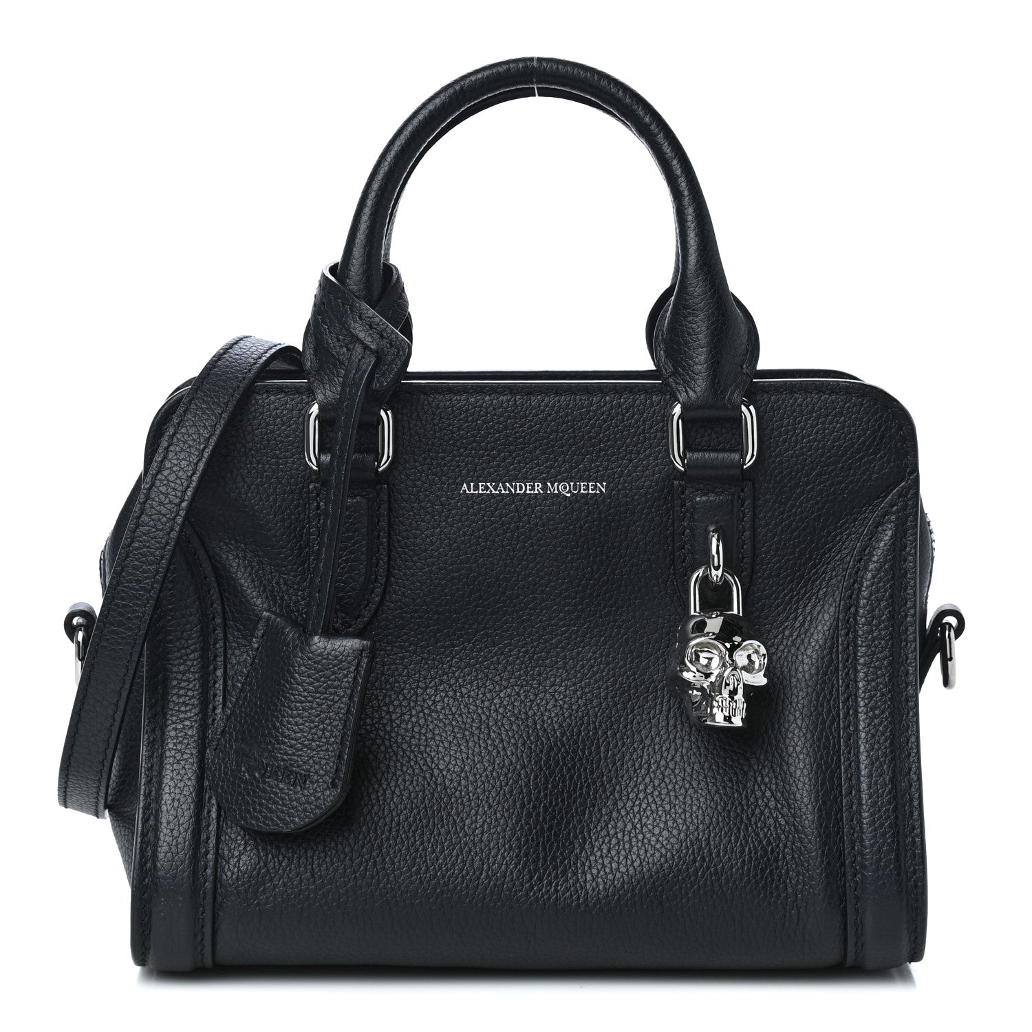 Alexander McQueen Pebbled Calfskin Mini Padlock Navy 2 of 11