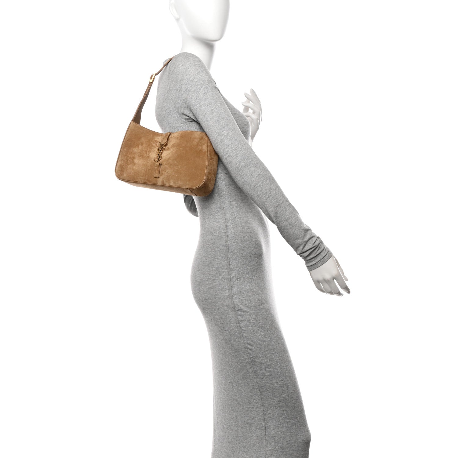 Saint Laurent Suede Calfskin Le 5 A 7 Hobo Beige 2 of 10