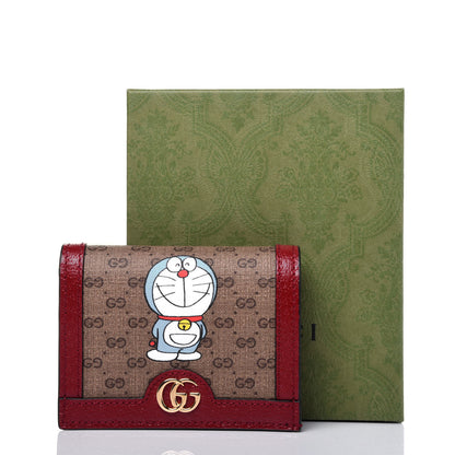 Gucci X DORAEMON Mini Vintage GG Supreme Monogram Card Case Wallet Beige Cherry Red 11 of 11