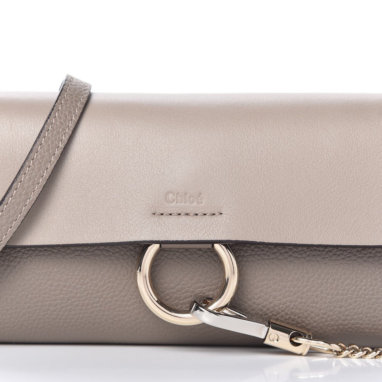 Suede Calfskin Mini Faye Shoulder Bag Motty Grey