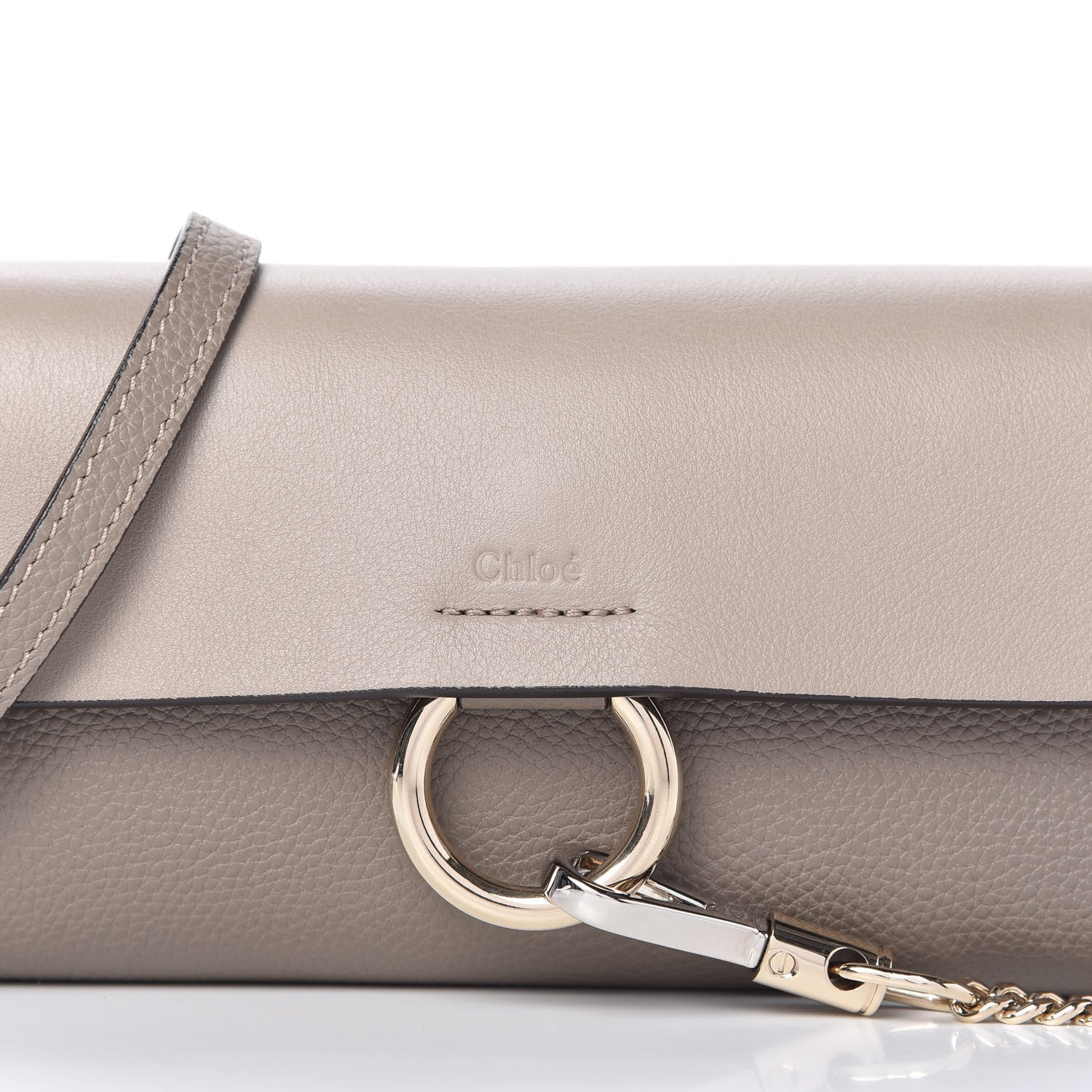 Chloe Suede Calfskin Mini Faye Shoulder Bag Motty Grey 10 of 10