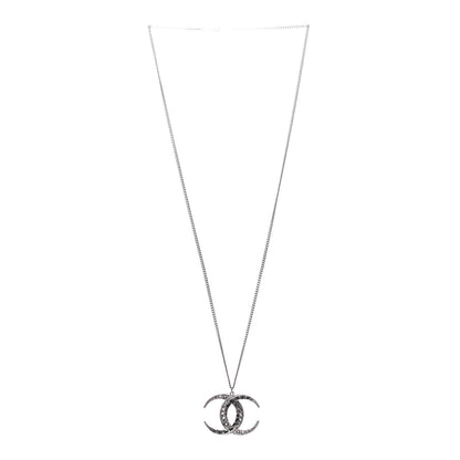 Chanel Baguette Crystal Moon CC Necklace Silver 2 of 3