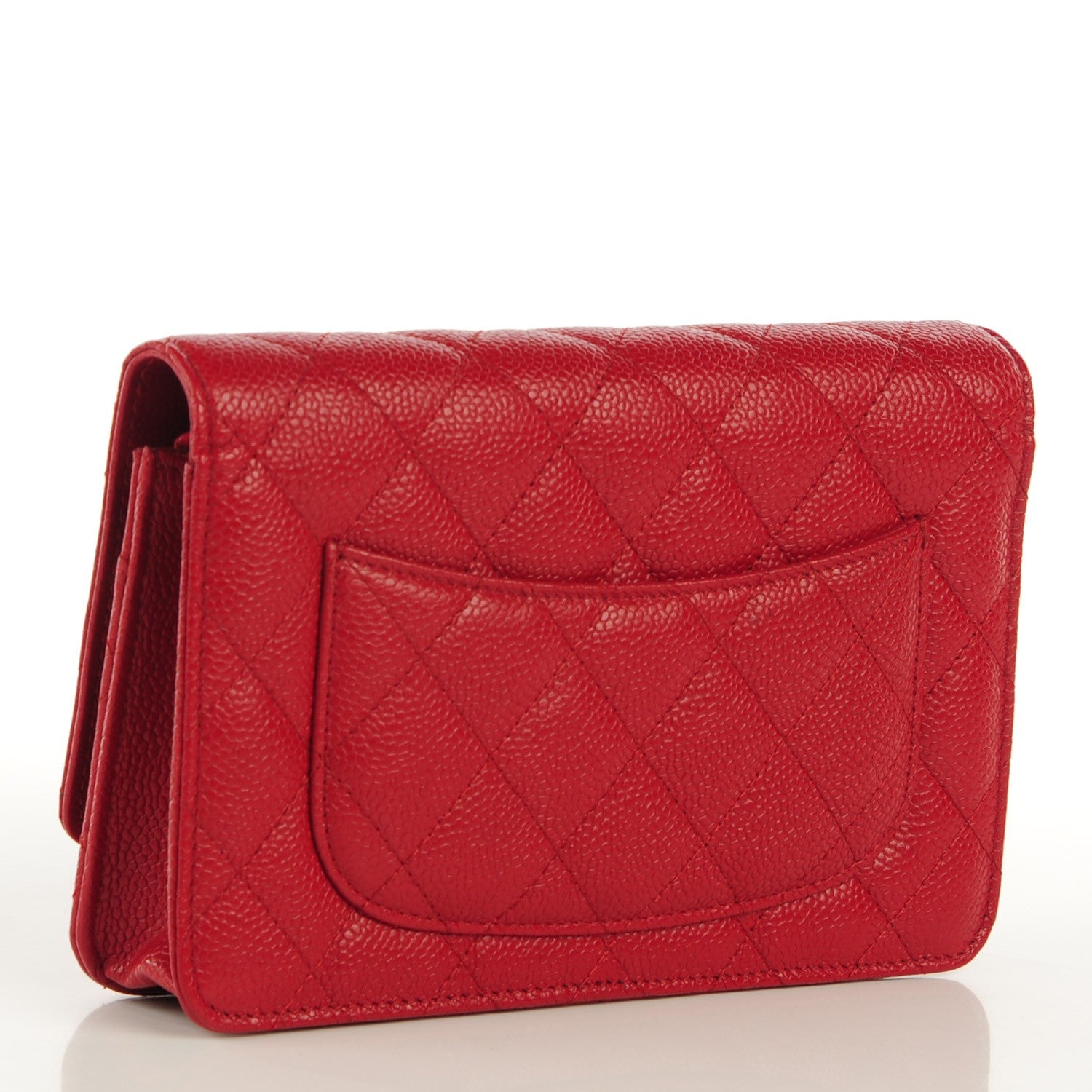 Chanel Caviar Quilted Wallet On Chain WOC Dark Red 3 of 8