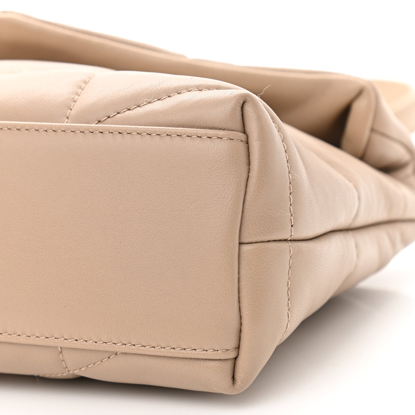 Lambskin Quilted Toy Loulou Puffer Monogram Chain Satchel Nude Powder