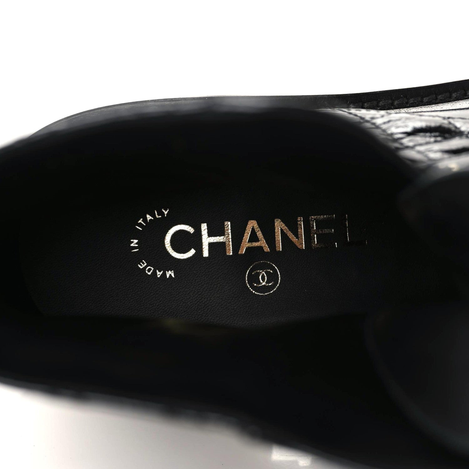 Chanel Shiny Calfskin Quilted Lace Up Combat Boots 38 Black 7 of 8