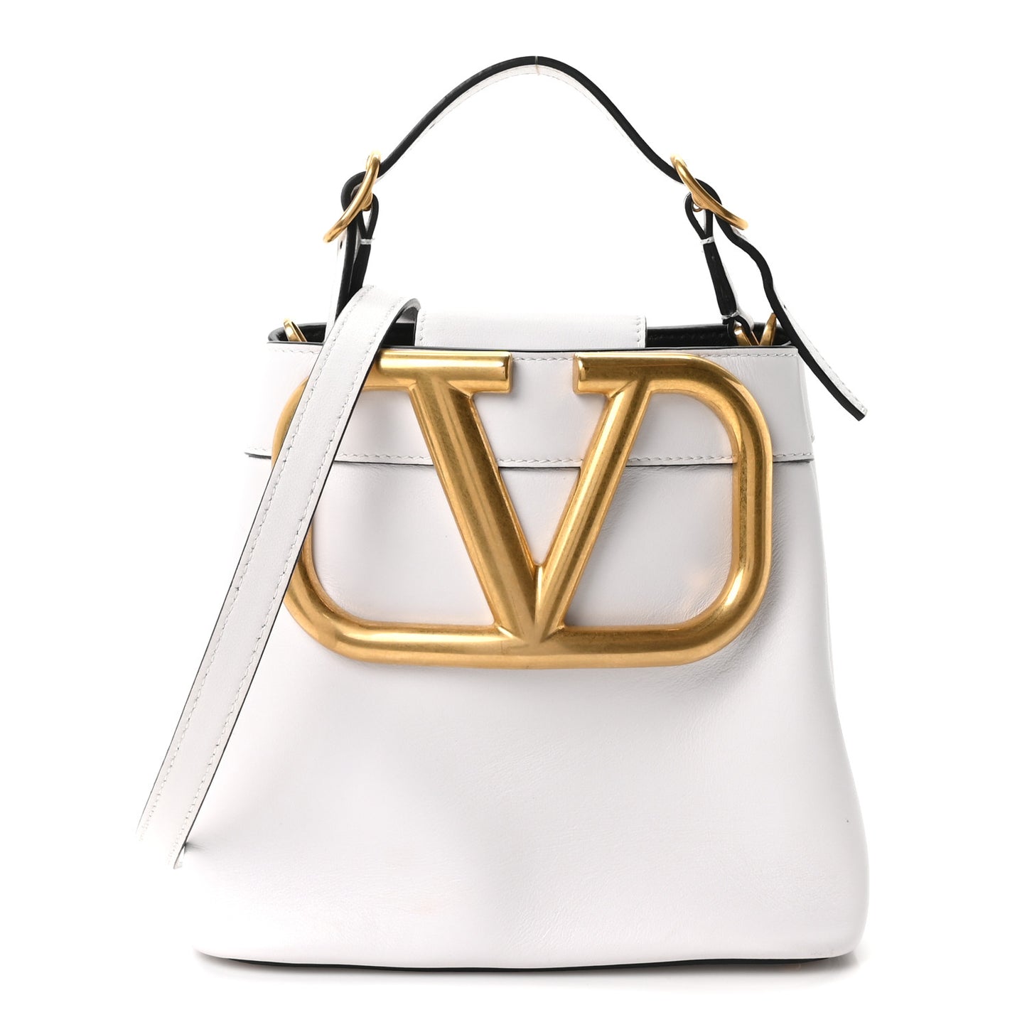 Nappa Mini Vlogo Bucket Bag White