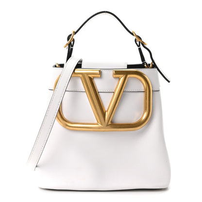 Valentino Garavani Nappa Mini Vlogo Bucket Bag White 1 of 9