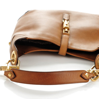 Gucci Calfskin Piston Lock Jackie O Hobo Tan 10 of 11