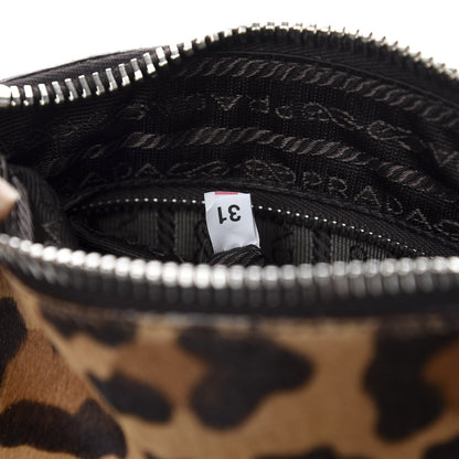 Prada Calf Hair Leopard Print Shoulder Bag Miele Moro 8 of 13