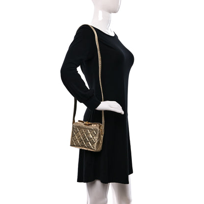 Chanel Metallic Lambskin Quilted Shoulder Bag Gold 2 of 13