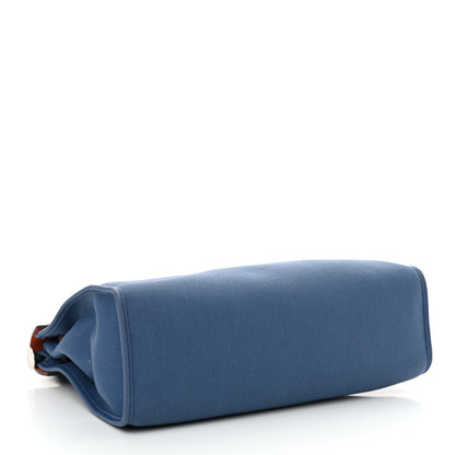 Hermes Vache Hunter Toile Militaire Herbag Zip 31 PM Bleu Agate Rouge H 5 of 13