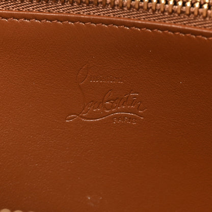 Christian Louboutin Calfskin Crocodile Embossed Loubinthesky Panettone Zip Around Wallet Biscotto Gold 6 of 8