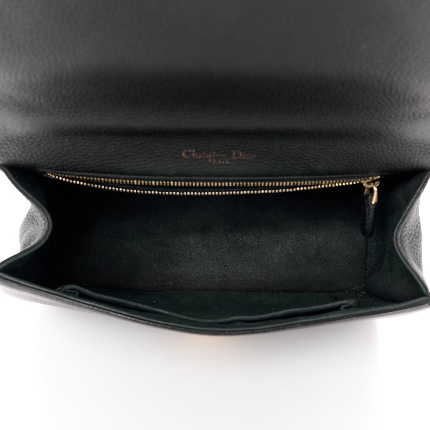 Grained Calfskin Medium Diorama Flap Bag Black