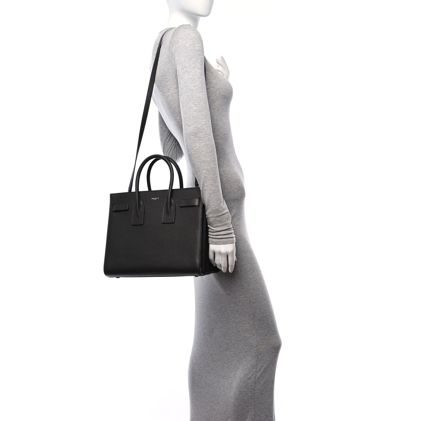 Grained Calfskin Small Sac De Jour Fog