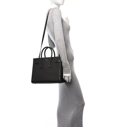 Saint Laurent Grained Calfskin Small Sac De Jour Fog 2 of 11