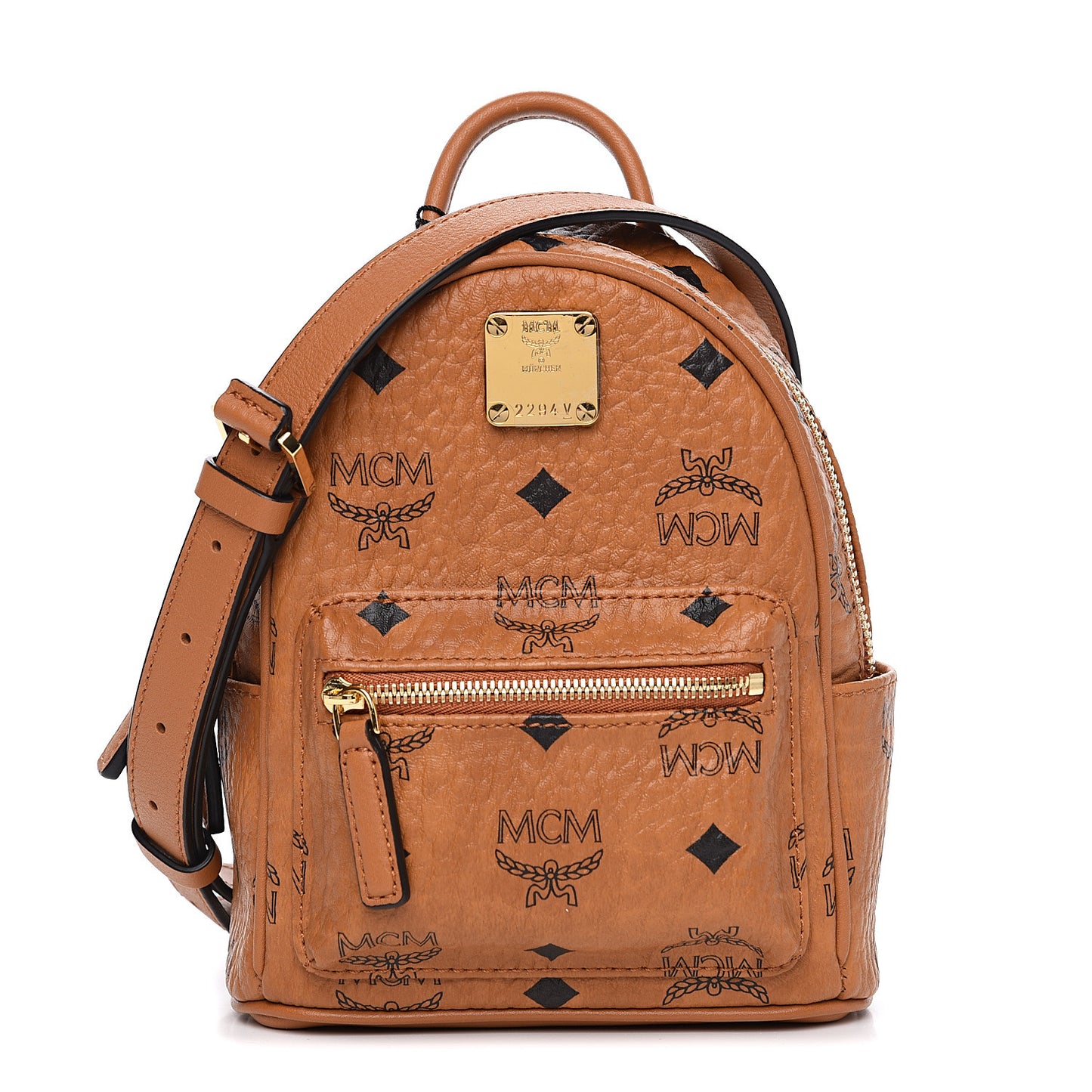 Visetos Mini Backpack Crossbody Bag Cognac