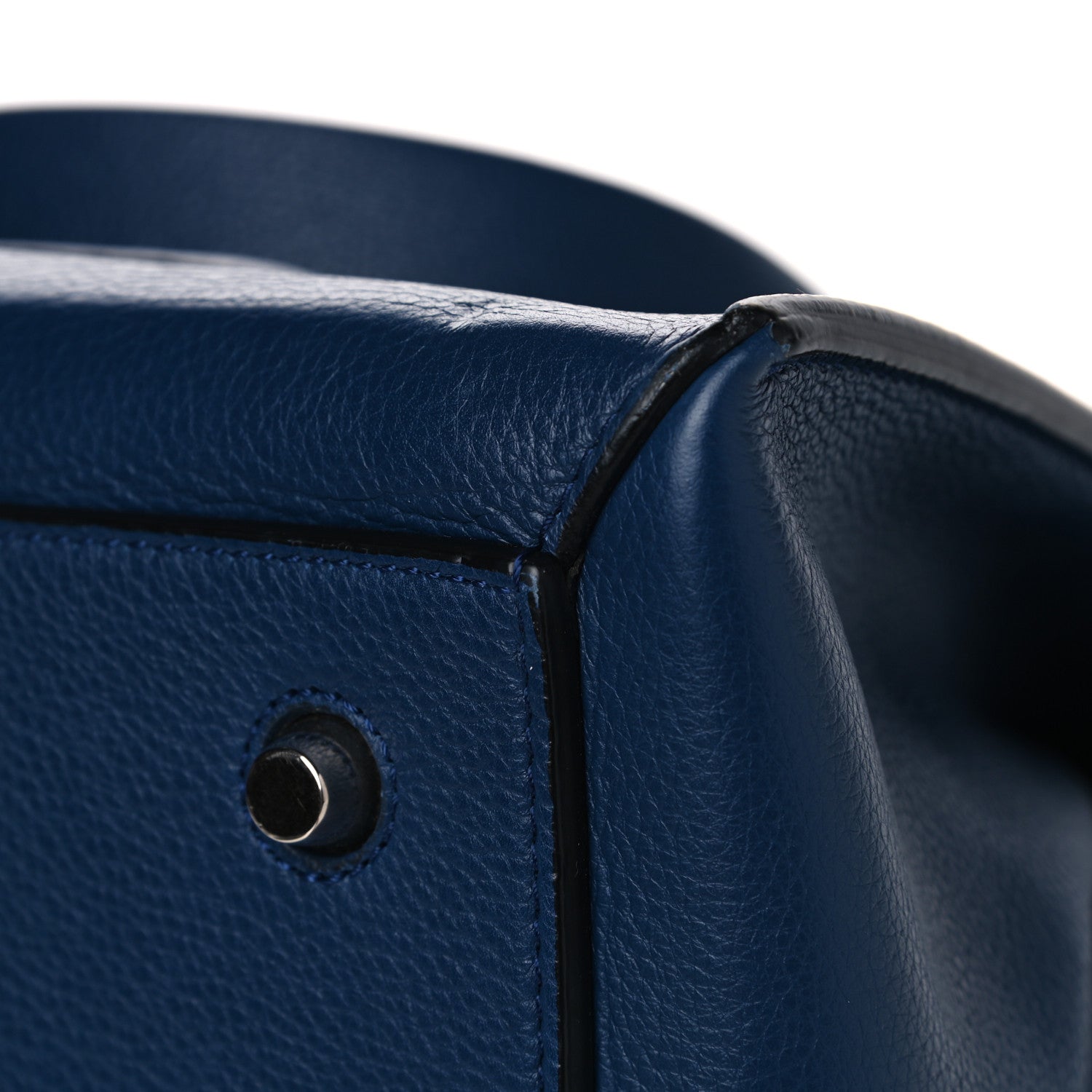Celine Drummed Calfskin Medium Edge Shoulder Bag Ocean Blue 14 of 18