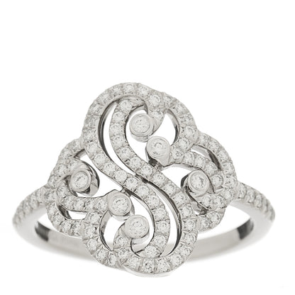 Tiffany Platinum Diamond Enchant Double Heart Ring 58 8.25 1 of 5