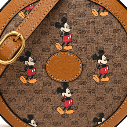 Gucci X DISNEY Mini Vintage GG Supreme Monogram Mickey Mouse Round Shoulder Bag Beige Vintage Sun Oil 8 of 11