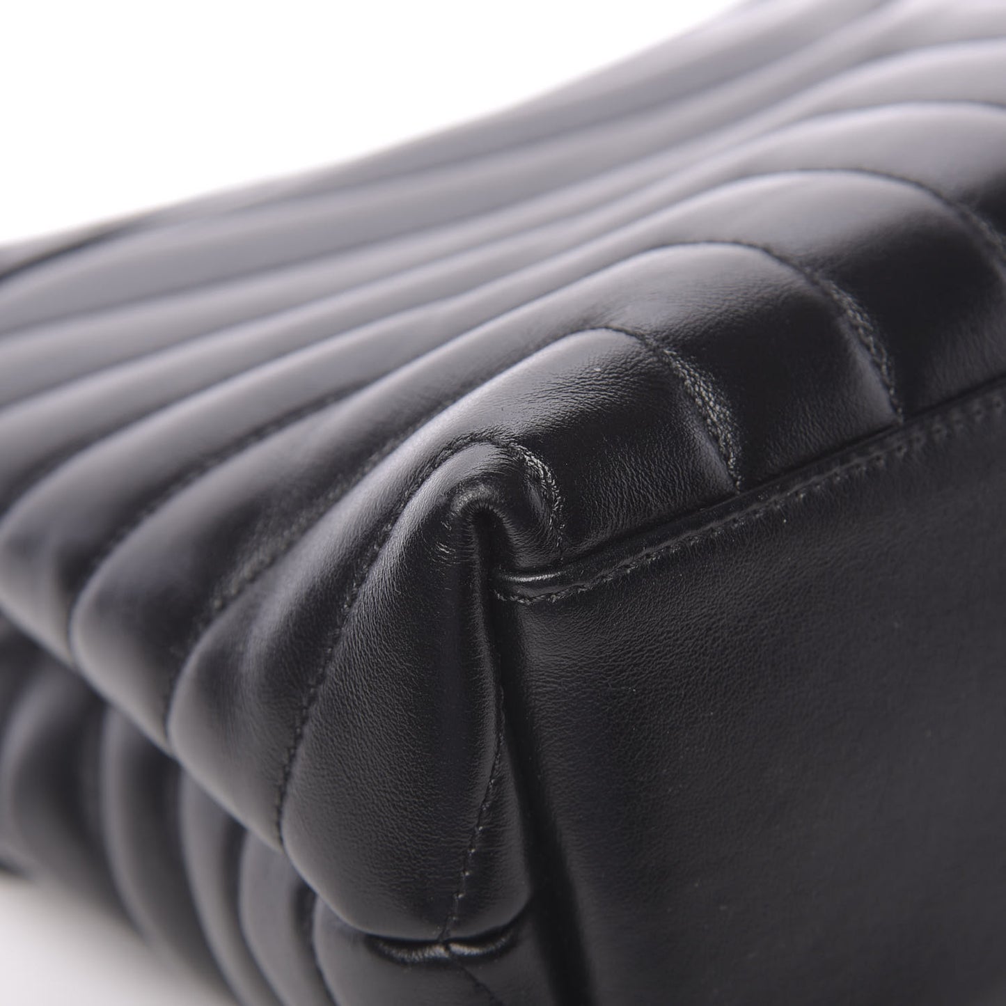 Calfskin Y Quilted Monogram Medium Loulou Chain Satchel Black
