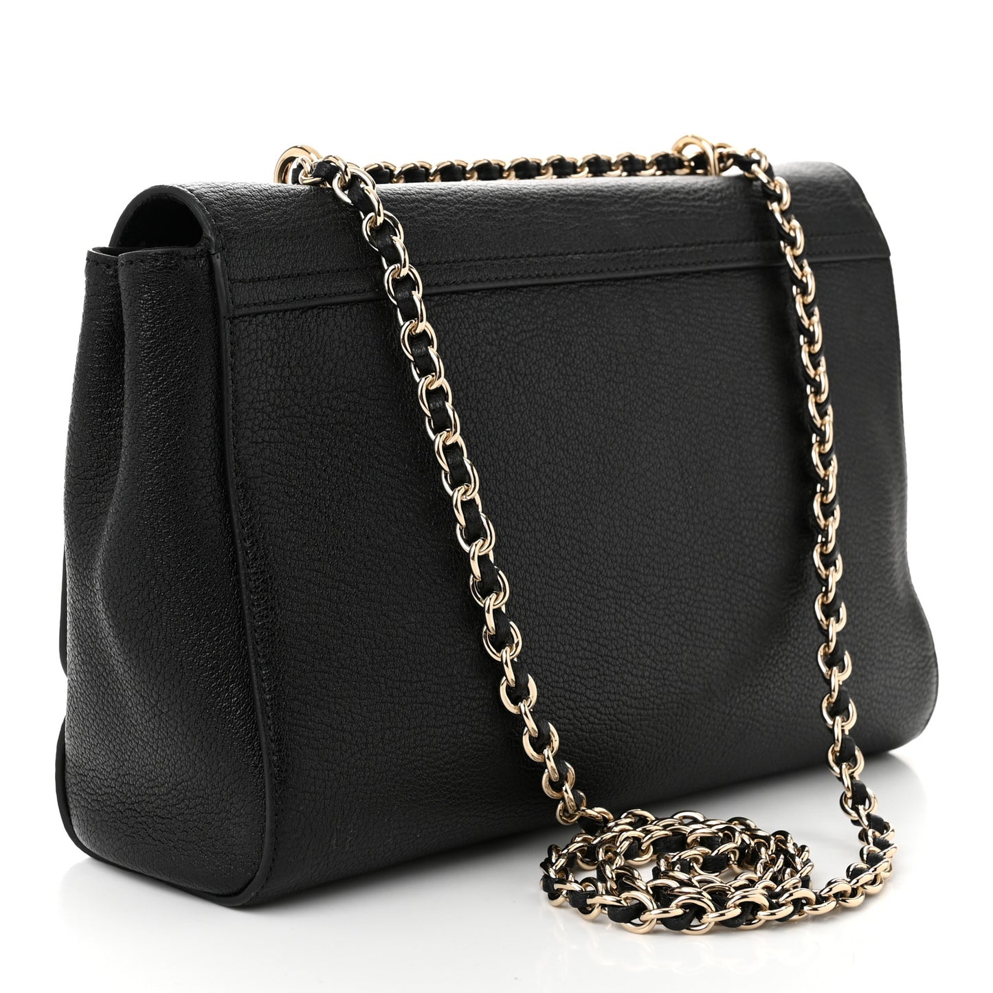 Glossy Goatskin Medium Lily Black