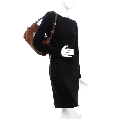 Prada Vitello Antic Easy A Foldover Pushlock Flap Shoulder Bag Bruciato 2 of 12