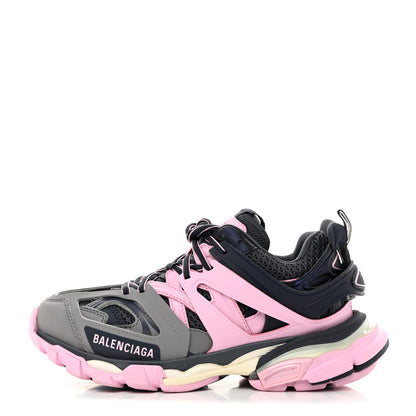 Balenciaga Mesh Rubber Tri-Color Womens Track Sneakers 37 Dark Grey Pink Grey 1 of 9