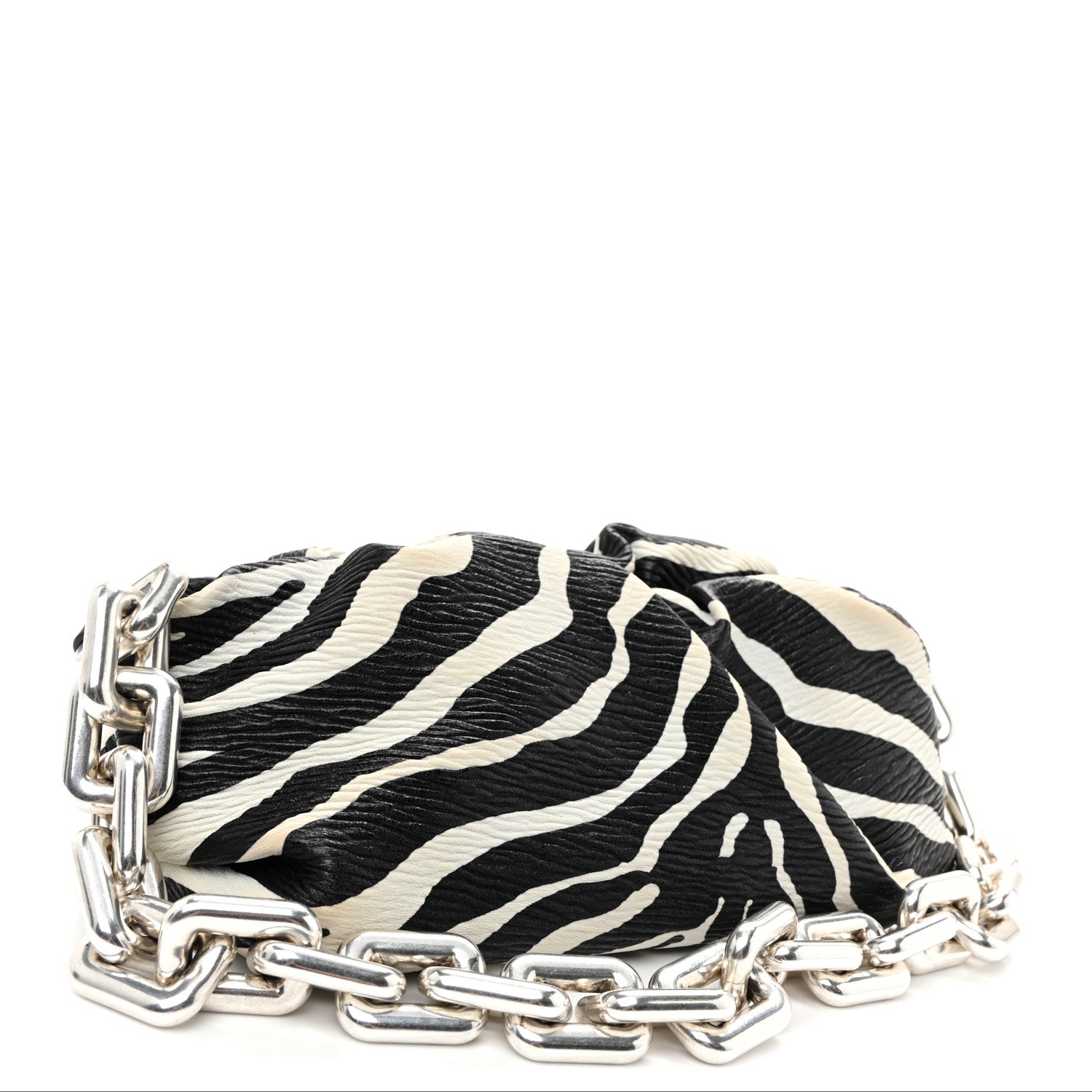 Bottega Veneta Nappa Zebra Print The Pouch Chain White Black 3 of 10