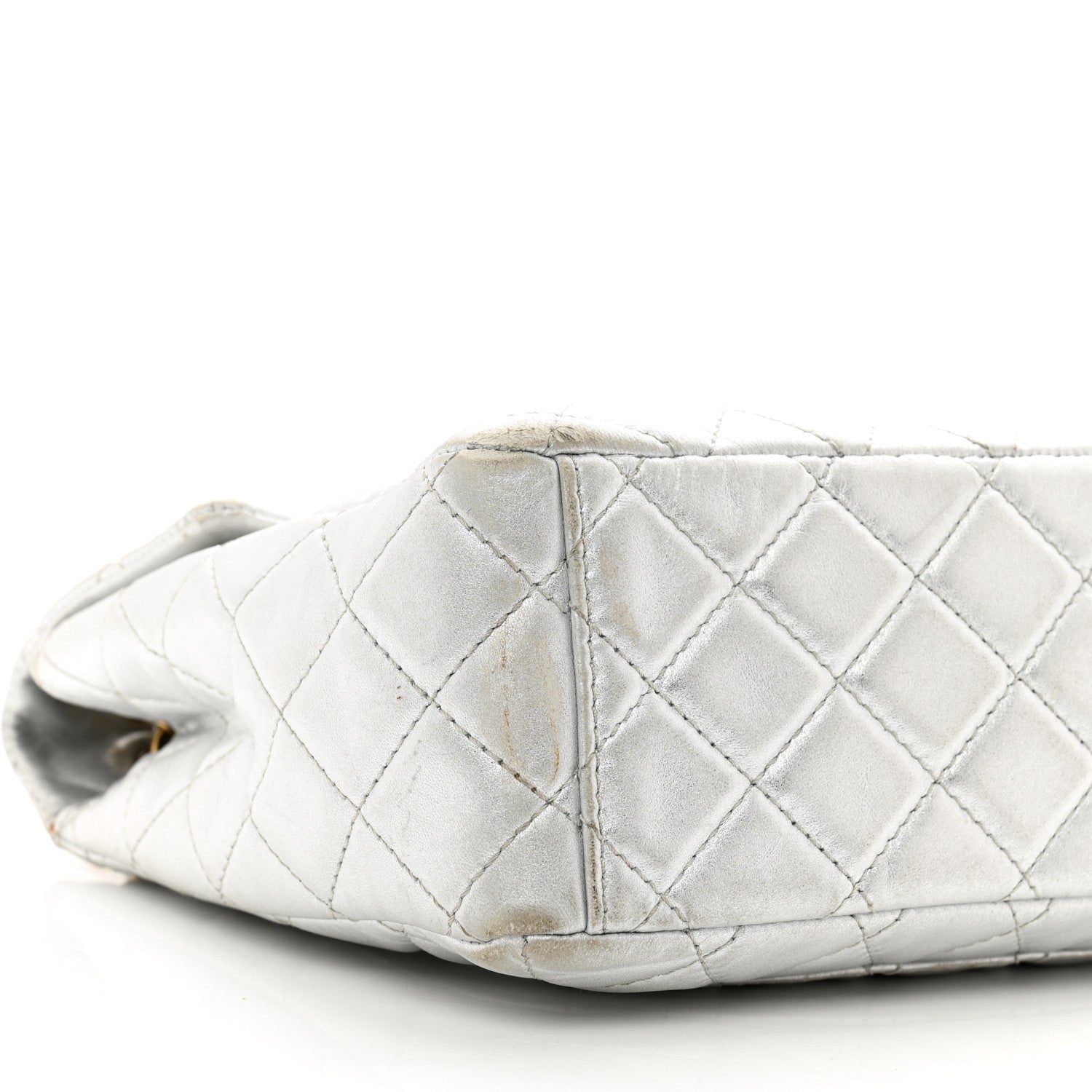 Chanel Metallic Lambskin Quilted Maxi Single Flap Silver 9 of 12